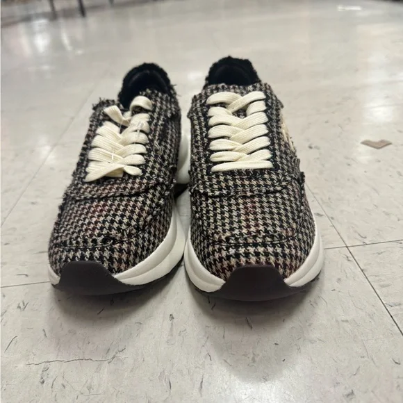 Tory Burch Houndstooth Sneakers - Black, White, and Brown - Picture 7 of 15